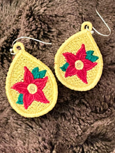 Poinsettia FSL Earrings - In the Hoop Freestanding Lace Earrings