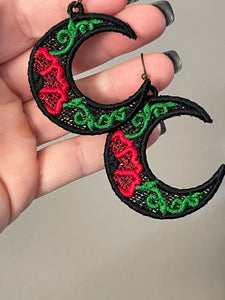 Poppy Moon FSL Earrings - In the Hoop Freestanding Lace Earrings
