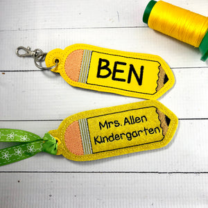 BLANK Pencil Eyelet Tag or Bookmark for NAMES