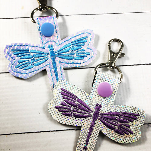 Dragonfly tag snap tab for 4x4 hoops