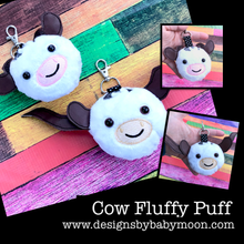 Vache et Longhorn Fluffy Puff - Dans le motif de broderie cerceau