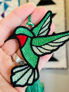 Hummingbird Freestanding Lace (FSL) Suncatcher, Ornament, or Bookmark - In the Hoop Machine Embroidery Design File