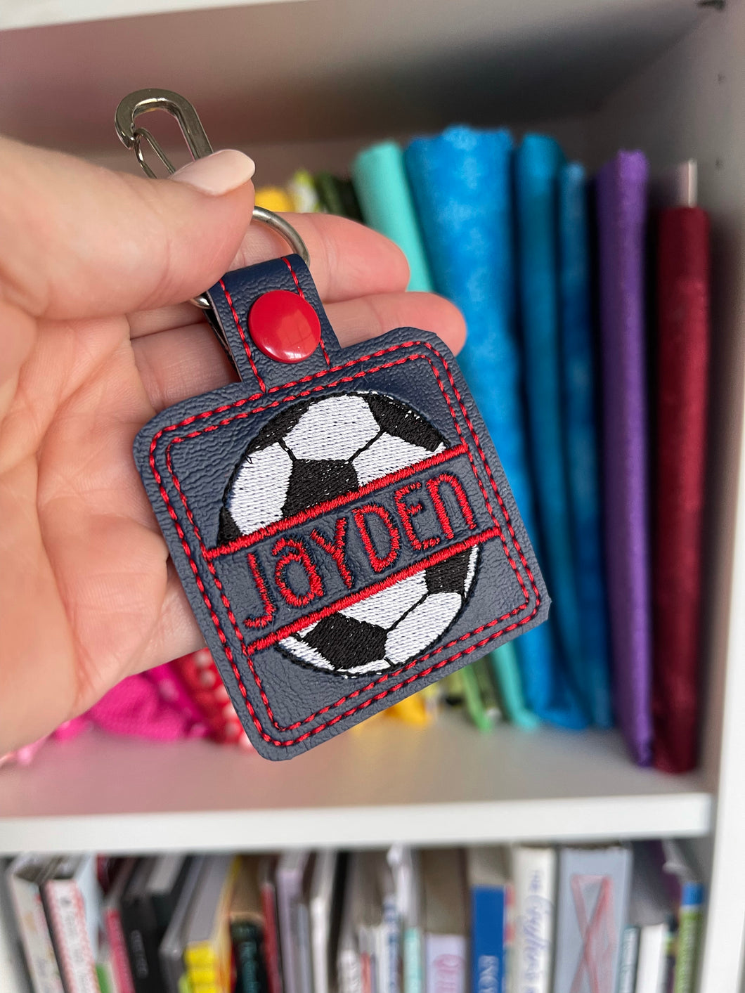 Split Soccer ball Personalized Tag for 4x4 hoops