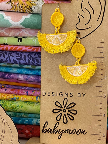 Boucles d’oreilles Citrus FSL Fringe - Boucles d’oreilles en dentelle autoportantes In the Hoop