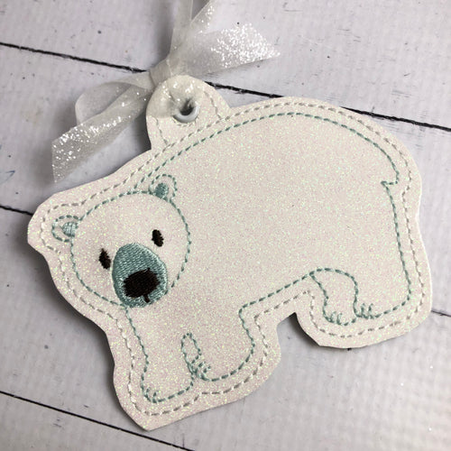 Polar Bear Eyelet Tag Ornament