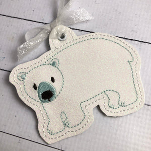 Polar Bear Eyelet Tag Ornament
