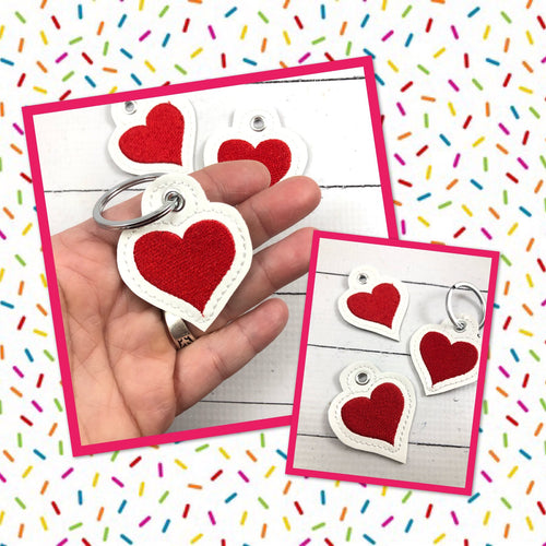 Valentines Day Puffy Heart tag Eyelet Charm Tag