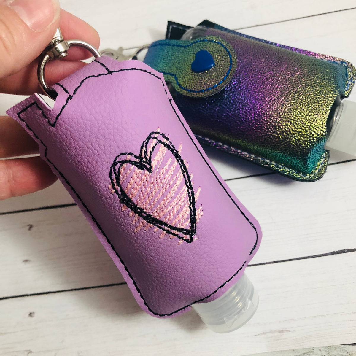 House Shaped Hand Sanitizer Holder Snap Tab Version In the Hoop Embroi ...
