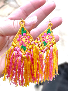 Viva Fiesta FSL Earrings - In the Hoop Freestanding Lace Earrings