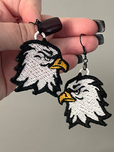 Eagle Head FSL Earrings - In the Hoop Freestanding Lace Earrings