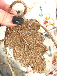 Oak Leaf Freestanding Lace Ornament or Bookmark for 4x4 hoops