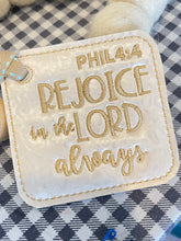 Rejoice in the Lord Always 5x7 and 4x4 In The Hoop (ITH) Embroidery Design