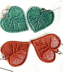 Cottonwood Leaf FSL Earrings - In the Hoop Freestanding Lace Earrings