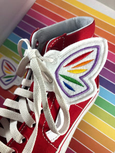 Diseño de bordado de alas de zapato de ala de mariposa