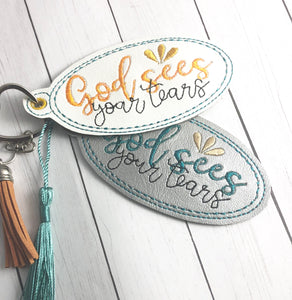 God Sees Your Tears Snap Tab and Eyelet Tag SET