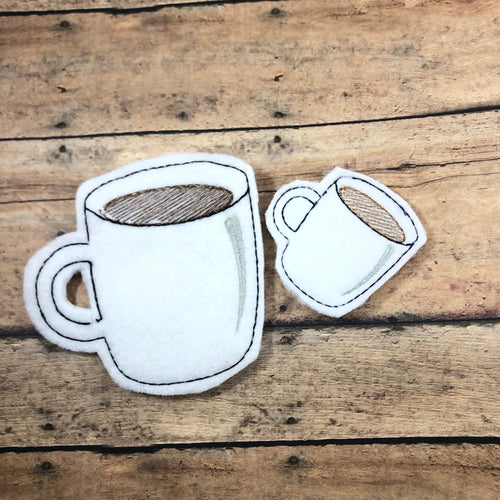 Diseño de bordado de Felties de taza de café