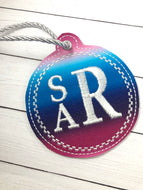 BLANK Checkered Border Monogram Frame Ornament for 4x4 hoops