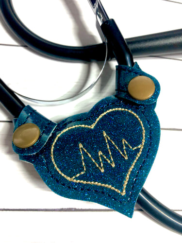 Stethoscope Yoke In the Hoop Snap Tab Project Heart EKG