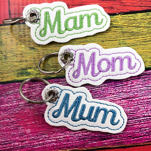 Mam Mom Mum Word Art Eyelet Tags