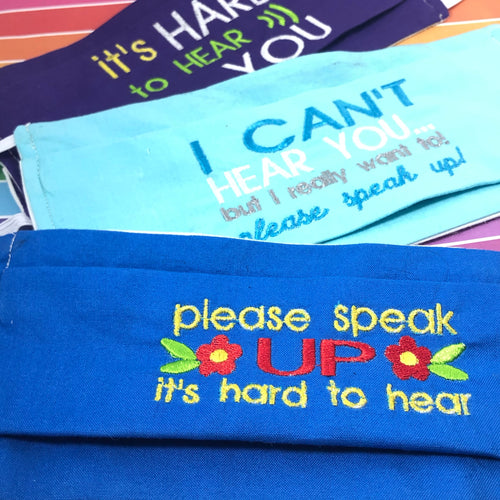 Hearing Loss Helps - Simple 4x4 Designs to add to fabric masks
