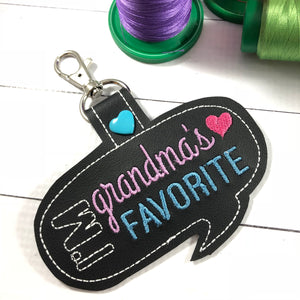 Grandma’s Favorite snap tab embroidery design