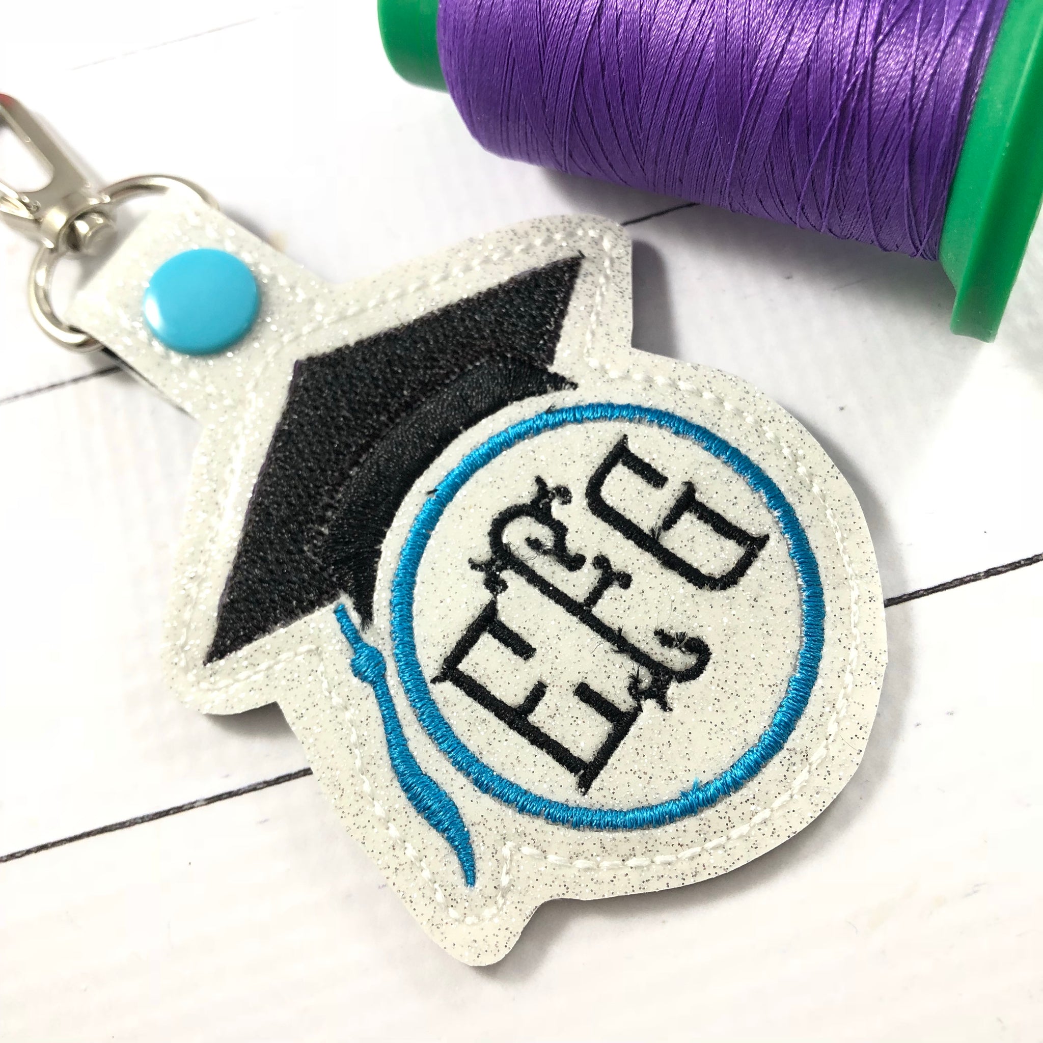 Monogram blank Graduation Cap snap tab for 4x4 hoops – Designs By Babymoon