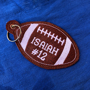 Football Eyelet Tag Ornament/Bag Tag/Bookmark