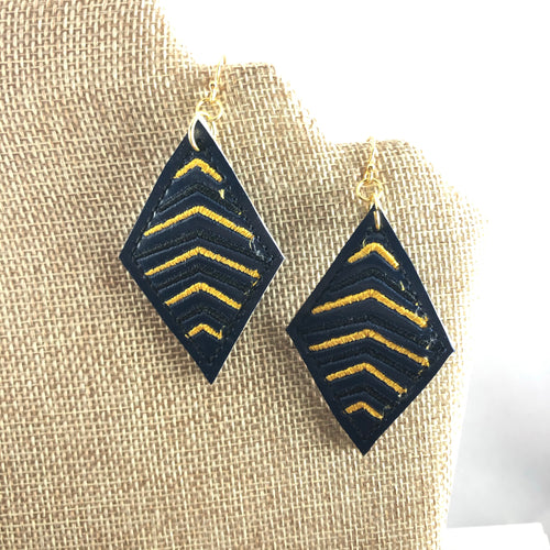 Diamond Chevron Earrings embroidery design