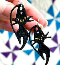 Black Cat FSL Earrings - In the Hoop Freestanding Lace Earrings