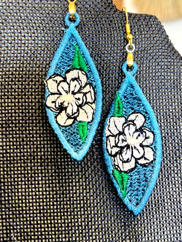 Magnolia Wedge FSL Earrings - In the Hoop Freestanding Lace Earrings