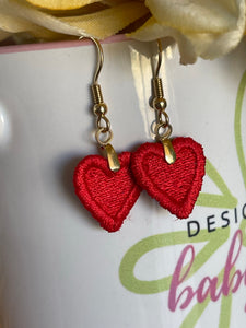 FSL Heart Earrings - In the Hoop Freestanding Lace Earrings