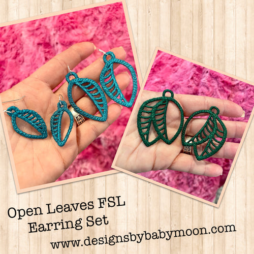 Open Leaves SET FSL Earrings - In the Hoop Freestanding Lace Earrings