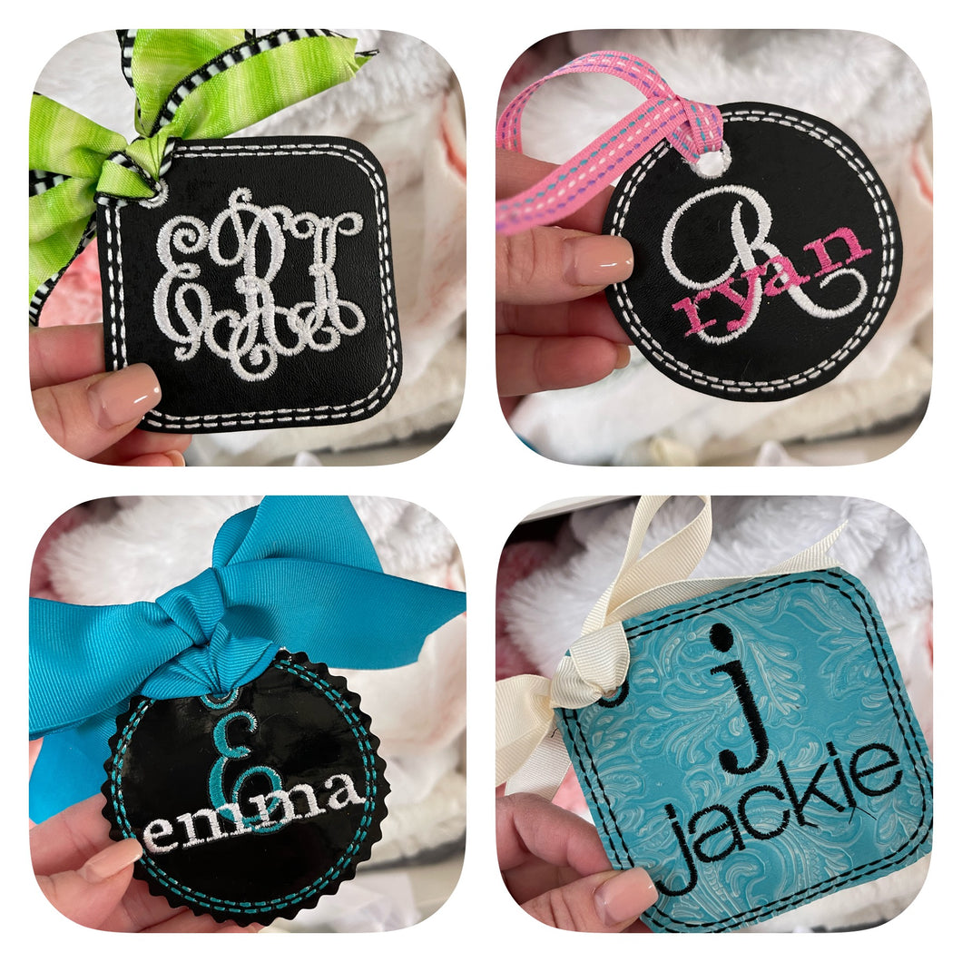 Blanks Bundle of Basic Circle and Rounded Square Tags -Monogram and Personalize for 4x4 Hoops