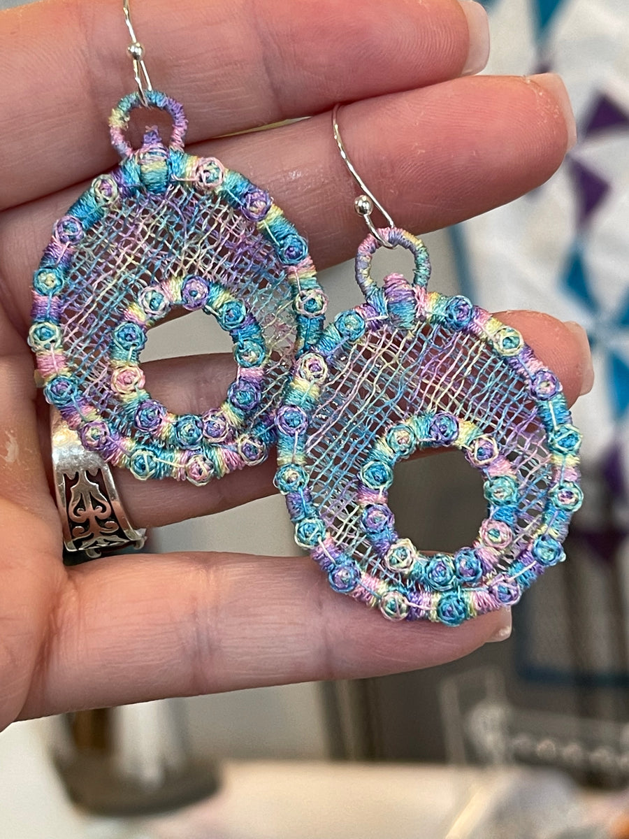 Enmeshed FSL Earrings - Freestanding Lace Earring Design - In the Hoop ...