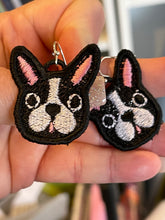 Boston Terrier FSL Earrings - In the Hoop Freestanding Lace Earrings