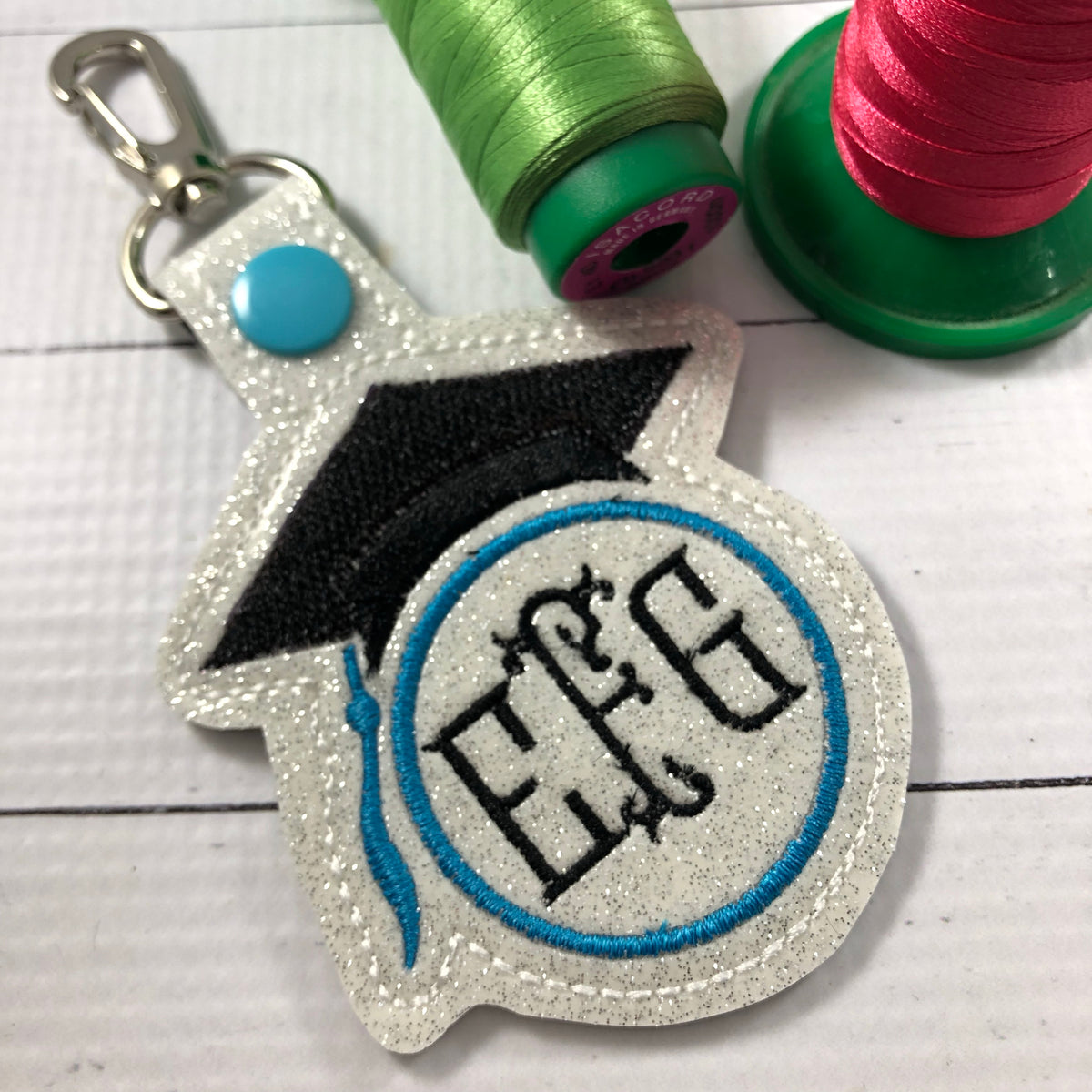 Monogram blank Graduation Cap snap tab for 4x4 hoops – Designs By Babymoon