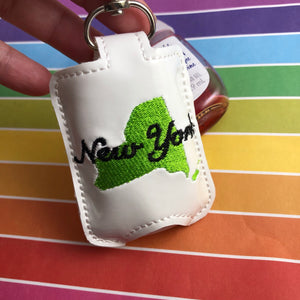 New York Hand Sanitizer Holder Snap Tab Version In the Hoop Embroidery Project 1 oz BBW for 5x7 hoops