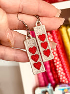 Boucles d’oreilles Heart Trio FSL - Boucles d’oreilles en dentelle autoportantes In the Hoop