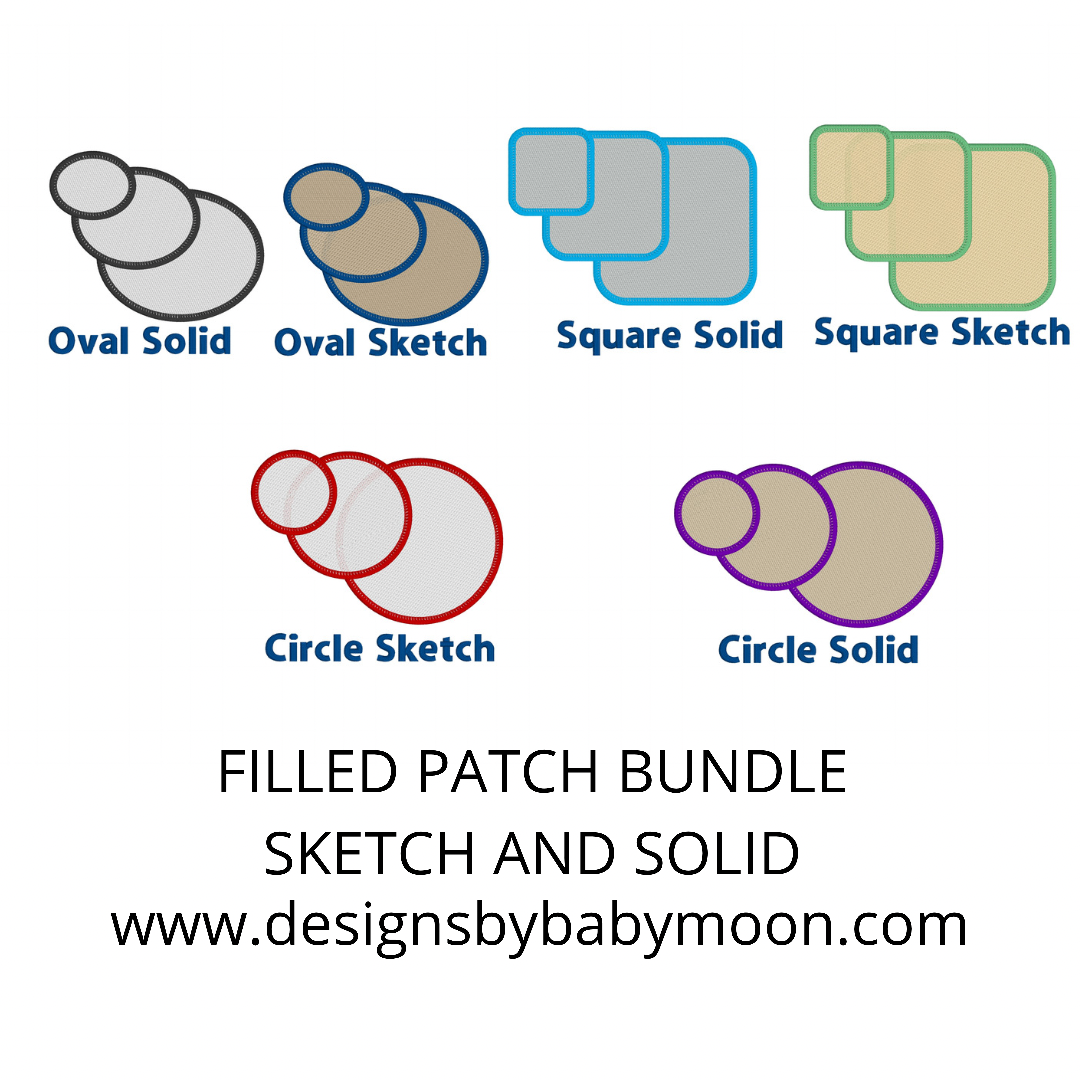 Patch Blanks Bundle of Basic Shapes - THREE SHAPES, TWO FILL OPTIONS E ...