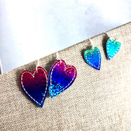 Heart Earrings and Pendant Layers for Leather or Vinyl embroidery design