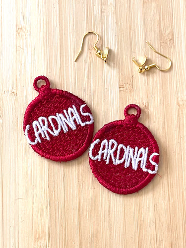 Boucles d’oreilles CARDINALS FSL - Boucles d’oreilles en dentelle autoportantes In the Hoop