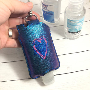 House Shaped Hand Sanitizer Holder Snap Tab Version In the Hoop Embroidery Project 3 oz for 5x7 hoops