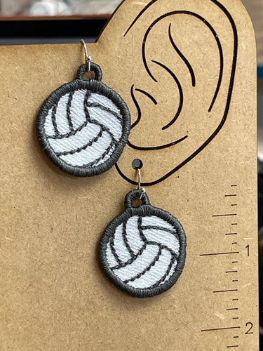 Volleyball FSL Earrings - Freestanding Lace Earring Design - In the Hoop Embroidery Project