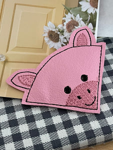 Diseño de marcapáginas de esquina de cerdo.