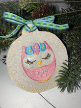 Cute Owl Christmas Ornament for 4x4 hoops