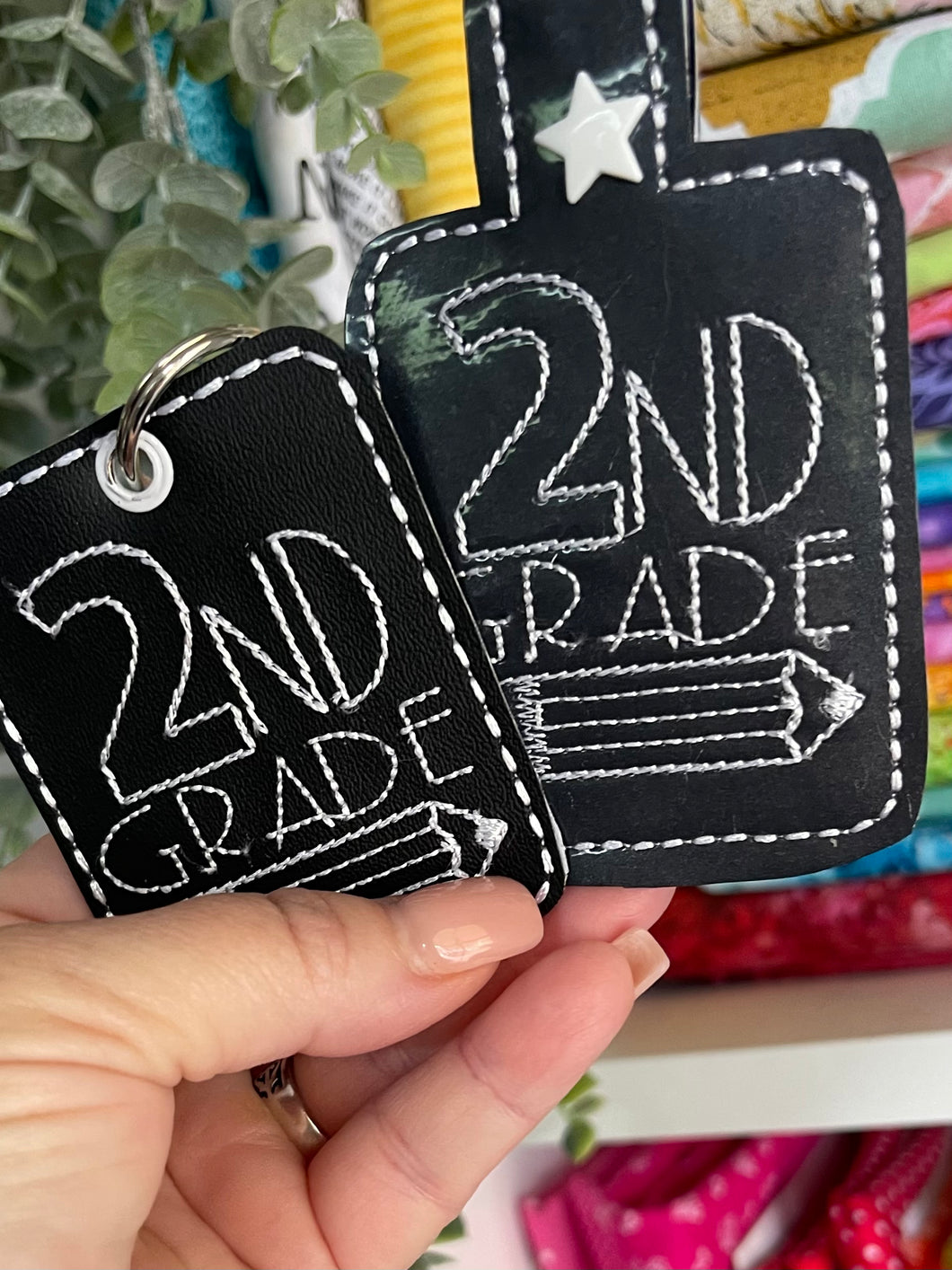 Grade School Tags and Eyelets - 2nd Grade- 4x4 and 5x7 Hoops - 4 Designs Included