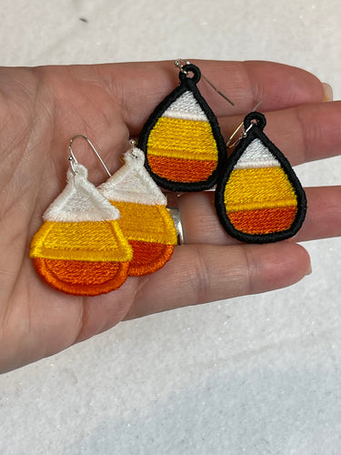 Boucles d’oreilles Candy Corn FSL - Boucles d’oreilles en dentelle autoportantes In the Hoop