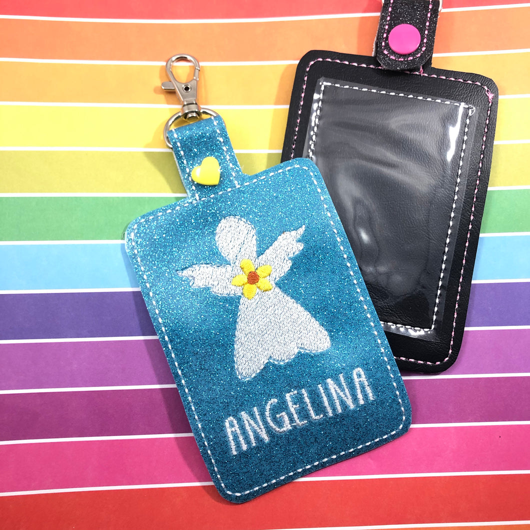 Angel Double Sided Luggage Tag Design for 5x7 Hoops