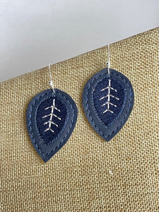 Stylish Leaves Earrings embroidery design for Vinyl and Leather
