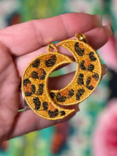 Leopard Cheetah Print Moon FSL Earrings - In the Hoop Freestanding Lace Earrings